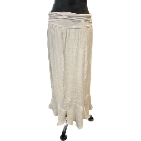 ABG Beige maxi skirt boho bohemian Women's Size Medium - Picture 5 of 8